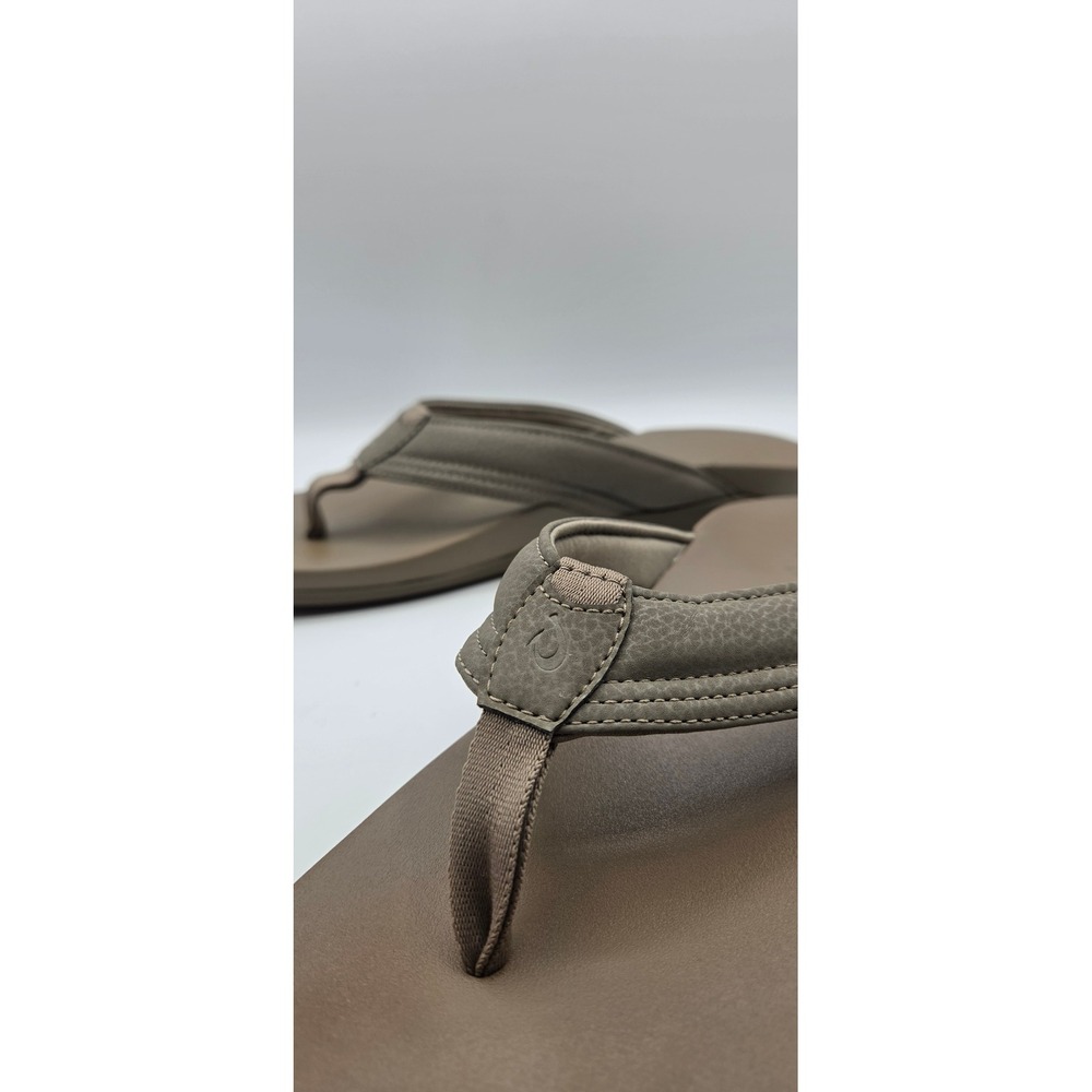 OluKai Maha Men's Sandals 12 Clay/Clay Brown Flip Flop Recovery Beach Comfort - Picture 9 of 11